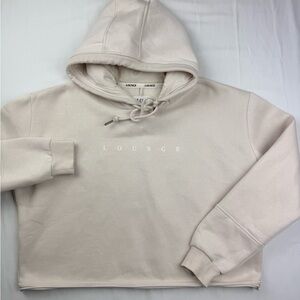 Lounge Apparel women’s Beige cropped Hoodie sweatshirt